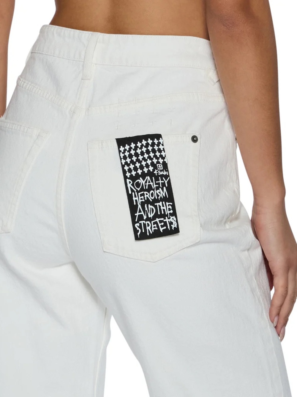 NWT Ksubi 26 Playback white high rise split hem jeans